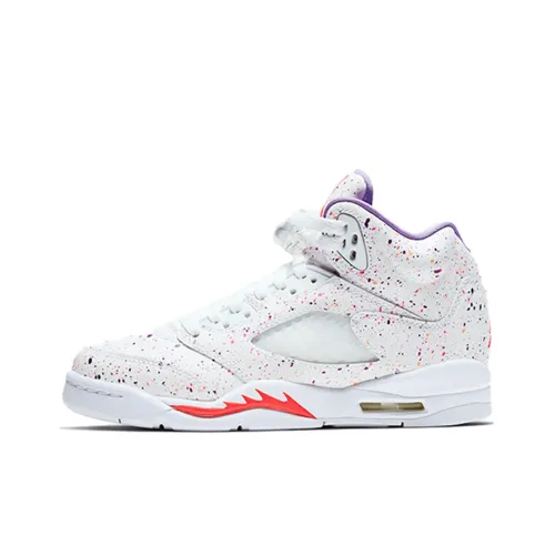 Jordan Air Джордан 5 'Пасха' Низ Прочный Устойчивый к Износу Высокий Топ Детские Баскетбольные Кроссовки Белый