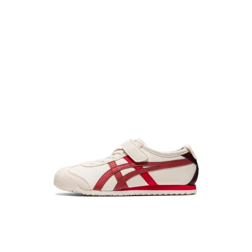 Onitsuka Tiger MEXICO 66 Противоскользящая Устойчивая к истиранию Спортивная Повседневная Обувь Белый Красный Для детей Возраст 3-7 лет