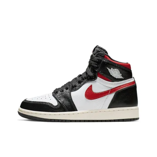 Jordan Air Jordan 1 Ретро High Черный Фитнес-красный Устойчивый к истиранию Высокий Топ Детские Баскетбольные Кроссовки 2019 Модель