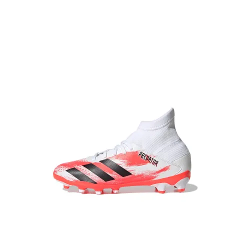 Adidas PREDATOR серия 20,3 MG J Устойчивый к истиранию MID Топ Футбольные бутсы Белый Красный Детский