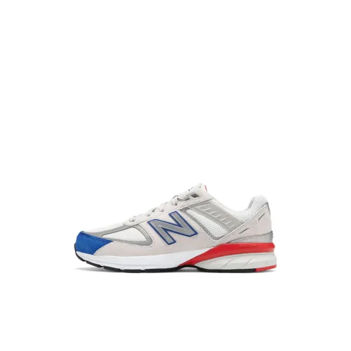 New Balance NB 990 V5 Амортизация Детские повседневные кроссовки Белый Синий Красный Для детей от 3 до 7 лет