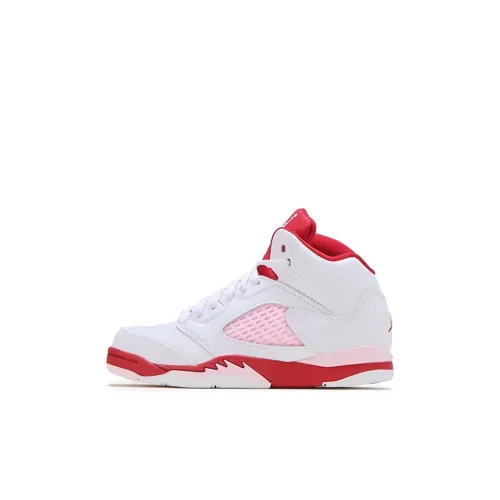 Jordan Air Джордан 5 'Розовая пена' BP Высокий топ Детские баскетбольные кроссовки Белый Розовый Для детей 3-7 лет