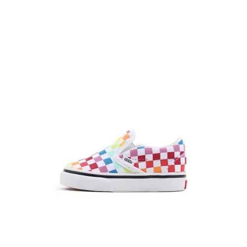 Vans Slip On Series Low Топ Обувь для малышей Белый Красный Infant And Toddler