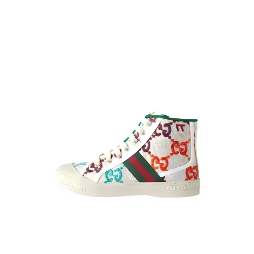GUCCI Tennis 1977 Высокие Топы Детские Скейтбординги Бежево-зеленый Красный Детский
