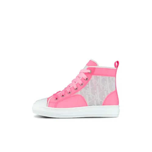 DIOR B23 Высокие Топы Детские Скейтбординг Белый Неон Розовый Детский