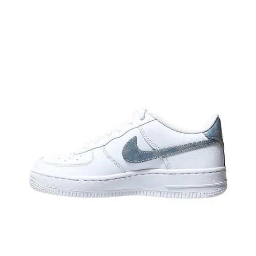 Nike Air Force 1 Trainers Белые и синие низкие топы для детей скейтбординг белый и серый для подростков