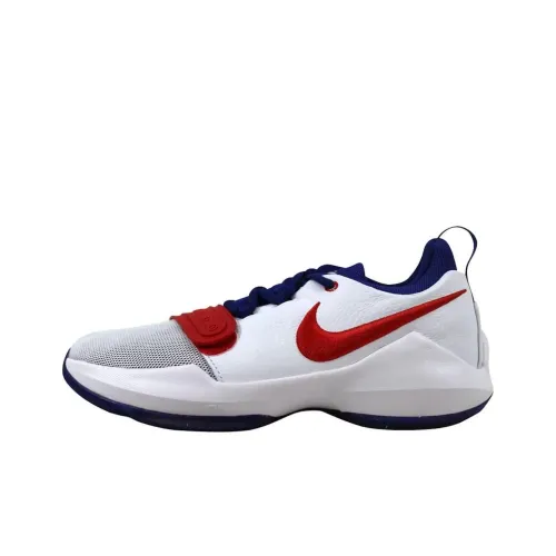 Nike PG 1 Амортизация Wa Дышащий Низкий Топ Детские Баскетбольные Кроссовки Белый Подростки