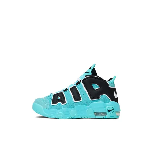 Nike Air More Uptempo Свет Aqua Амортизация Поддержка MID Топ Винтажные баскетбольные кроссовки Синий Дети Возраст 3-7 лет