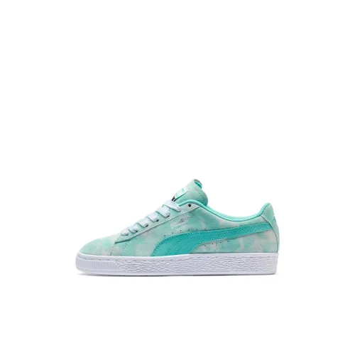 PUMA Suede Series Diamond Supply CO. Низкий топ Детские скейтбординги Зеленый Tie Dye для детей 3-7 лет