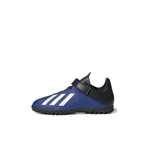 Adidas X 19,4 TF K Abrasion Resistant Низкие Детские Футбольные Бутсы Синий Черный Детский
