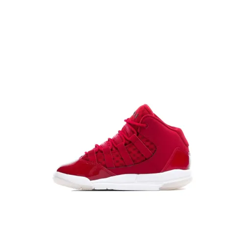 Jordan Max Aura Series Амортизация Износостойкие Высокие Баскетбольные Кроссовки для Детей Красный Возраст 3-7 лет