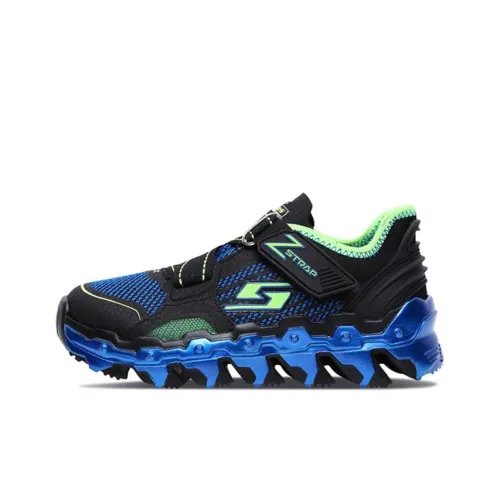 Skechers Shock Absorbers Slip-Resistant Abrasion-Resistant Kids Lifestyle Shoes Black Blue Teenagers Скетчерс Шок Абсорберз Антислип Резистентный к Износу Детские Лайфстайл Обувь Черный Синий Подростки