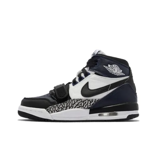 Джордан Legacy 312 High Топ Детские Баскетбольные Кроссовки Черный Синий Белый