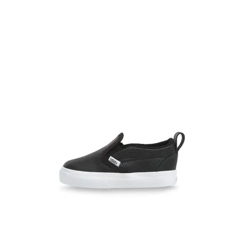 Vans Toddler Perf Slip On Velcro Легкий и Износостойкий Низкий Топ Обувь для малышей Черный Infant и Toddler