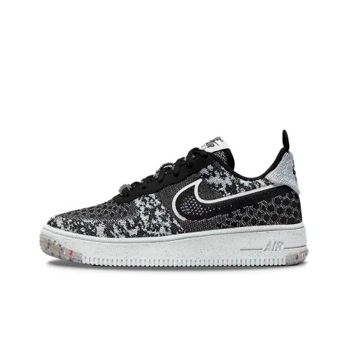 Nike Air FORCE 1 Flyknit NN Устойчивый к истиранию Низкий Топ Детские Скейтбординги Черный Белый