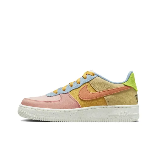 Nike Air FORCE 1 LV8 NN Low Топ Детские Скейтбординги Желто-розовый Синий