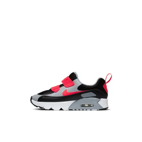 Nike Air Max 90 Low Топ Детские беговые кроссовки Серый черный красный для детей 3-7 лет