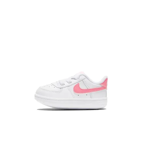 Nike Air Force 1 Slip-Resistant Легкий Амортизация Низкие Скейтбординг Кроссовки Белый Розовый Для Малышей и Детей