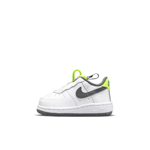 Nike Air Force 1 Toggle Low Топ Кроссовки для скейтбординга Белый серый зеленый Для малышей и детей дошкольного возраста