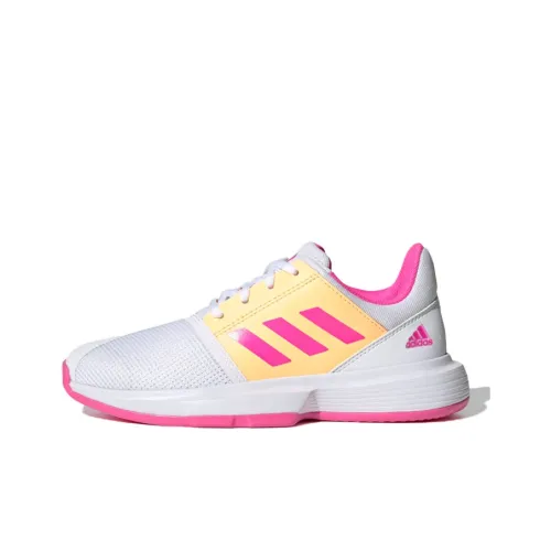 Adidas CourtJam Series Дышащие Тренировочные Кроссовки Белый Розовый Желтый Подростки