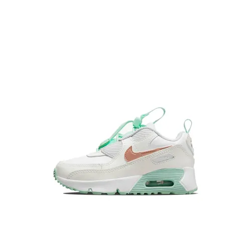 Nike Air Max 90 Kids Lifestyle Shoes Белый золотой зеленый для детей от 3 до 7 лет