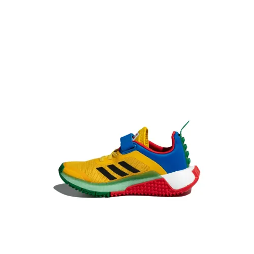 LEGO x Adidas Спортивный El K Slip Resistant Abrasion Resistant Дышащий Низкий Топ Детские Беговые Кроссовки Желтый