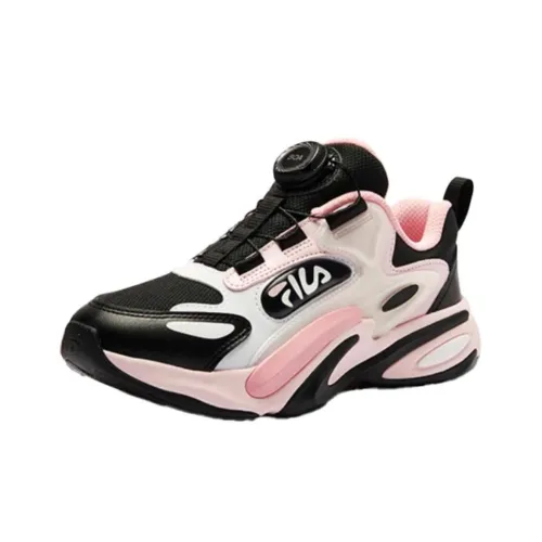 FILA KIDS BOA Anti KICK и устойчивые к истиранию низкие детские беговые кроссовки Черный Розовый Подростки