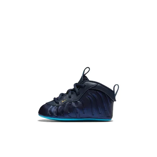 Nike Little Posite One Slip-resistant Амортизация Устойчивость к истиранию MID Топ Обувь для малышей Обсидиан