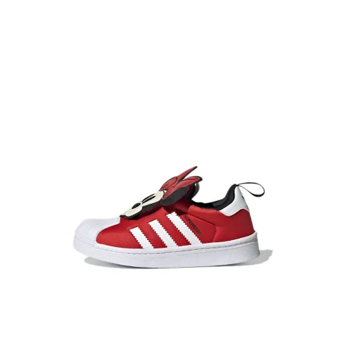 Disney x Adidas Originals Superstar Series Low Топ Детские Скейтбординги Красно-белый для детей 3-7 лет