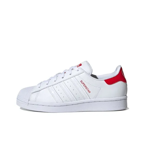 Adidas Originals SUPERSTAR J противоскользящий низкий топ для детей для скейтбординга красный белый