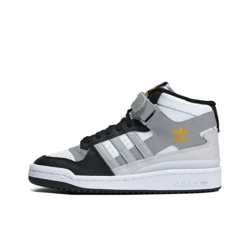 Adidas Originals Forum Mid J Устойчивый к истиранию MID Топ Детские Скейтбординги Черный Серый