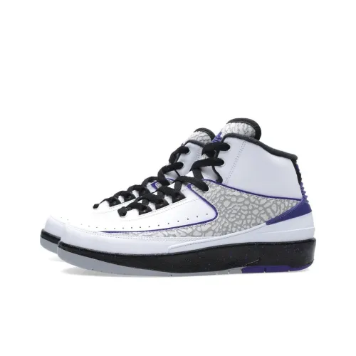 Jordan Air Джордан 2 Ретро Темный Concord MID Топ Детские Баскетбольные Кроссовки Белый Фиолетовый Подростки