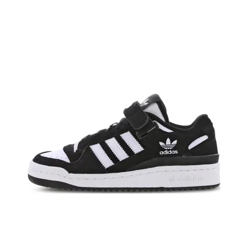 Adidas Originals FORUM Низкие Аbrasion-Resistant Low Top Скейтборд Кроссовки Черный Белый Подростковый