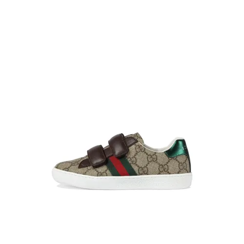 GUCCI Ace Slip-Resistant Abrasion-Resistant Breathable Low-Top Детские Скейтбординги Коричневый