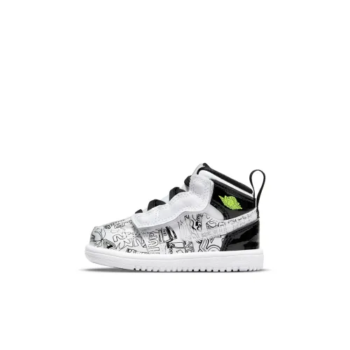 Jordan Air Jordan 1 MID Топ Обувь для малышей Белый черный Infant And Toddler