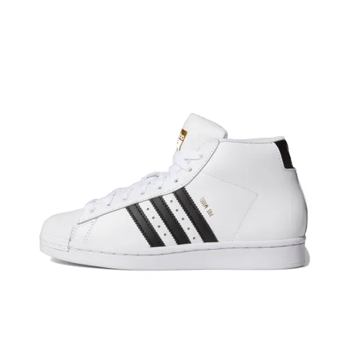 Adidas Originals Pro Model J Slip-resistant MID Топ Детские Скейтбординги Белый Черный Подростки