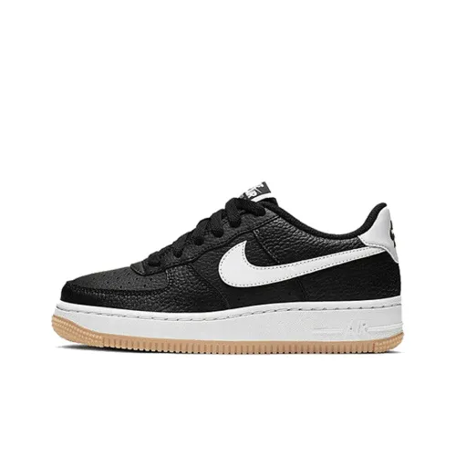 Nike Air Force 1 Slip Resistant Амортизация Abrasion Resistant Низкий Топ Детские Скейтбординги Черный Белый Подростки