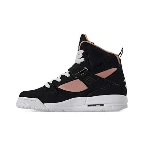 Jordan Flight 45 High Топ Детские Баскетбольные Кроссовки Черный Розовый Подростки