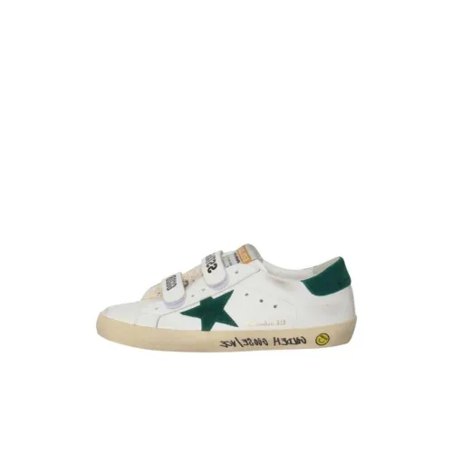 Golden Goose Old School Детские Скейтбординги Низкий Топ Белый Зеленый Kids