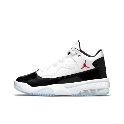 Jordan Max Aura 2 Устойчивый к истиранию MID Топ Детские Баскетбольные Кроссовки Белый Черный Синий