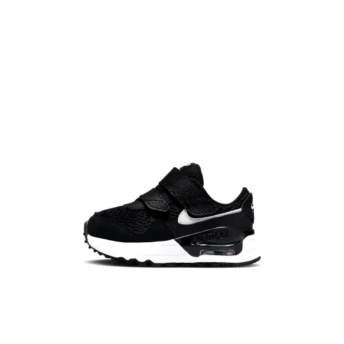 Nike Air Max SYSTM Амортизация Износостойкий Низкий Топ Обувь для малышей Черный Infant And Toddler