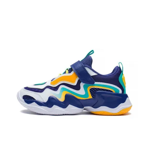 LiNing Evo Shock Absorbers Противоскользящая Устойчивая к износу Спортивная Повседневная Обувь Белый Синий Подростки