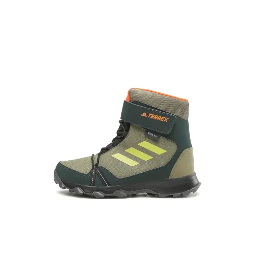 Adidas TerrexOther Slip-resistant Abrasion-resistant High Top Outdoor Kids Green Orange Kids Adidas TerrexOther Противоскользящий Устойчивый к истиранию Высокий верх Outdoor Детский Зеленый Оранжевый Детский