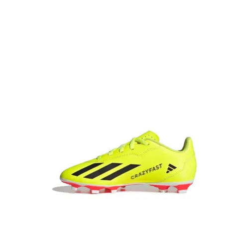 Adidas X Crazyfast.4 CLUB FXG Устойчивый к истиранию Низкий Топ Детская футбольная обувь Желтый Черный Детский