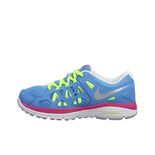 nike Dual Fusion Run2 GS Амортизация Износостойкий Низкий Топ Детские Беговые Кроссовки Синий Подростки