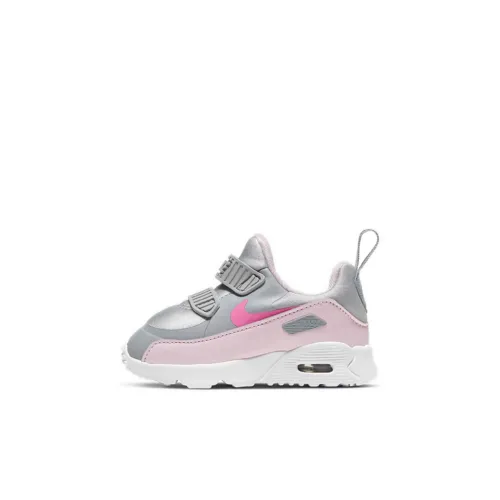 Nike Air Max Tiny 90 Амортизация Низкий Топ Обувь для малышей Волчий серый Розовый Для новорожденных и малышей