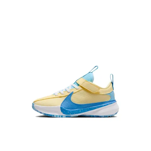 Nike Freak 5 Детская баскетбольная обувь Низкий топ Синий/Желтый Для дошкольников