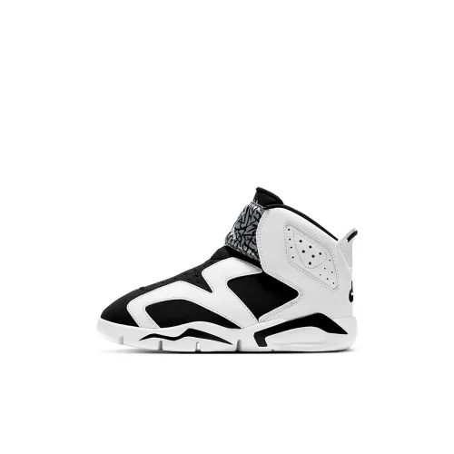 Jordan Air Jordan 6 Ретро Little Fle Противоскользящие Амортизирующие Высокие Баскетбольные Кроссовки Черный Белый