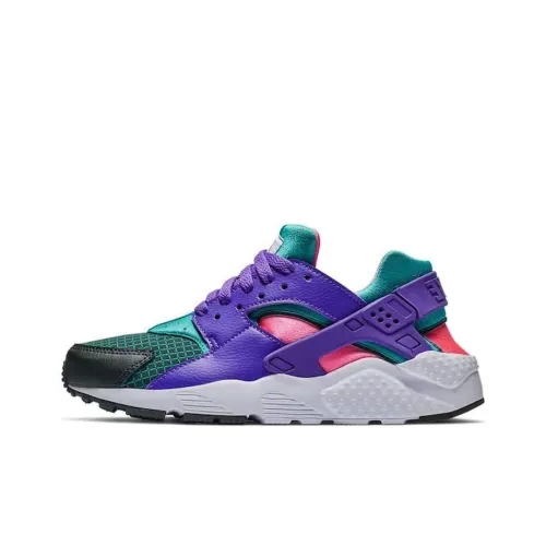 Nike Air Huarache Run Ультра Амортизация Износостойкий Низкий Топ Детские Беговые Кроссовки Зеленый Фиолетовый Красный Подростки