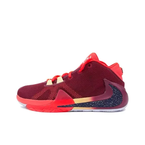 Nike Freak 1 Письмо Bro 1 Амортизаторы Slip-resistant MID Топ Детские Баскетбольные кроссовки Red Подростки